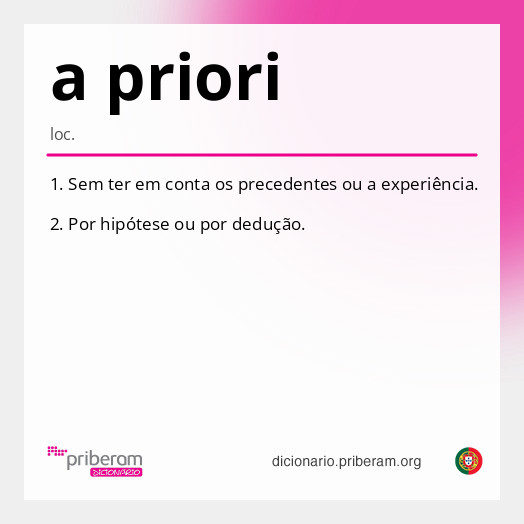 Significado de a priori